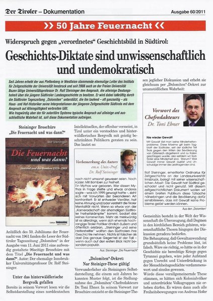 Buchcover Der Tiroler Dokumentation Geschichts Diktate Sind